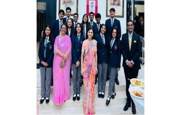 Closing event of the school visit of Rajkumar College, Rajkot to the Maharaja Schools, Warsaw on 6th June 2024 at the Embassy of India.